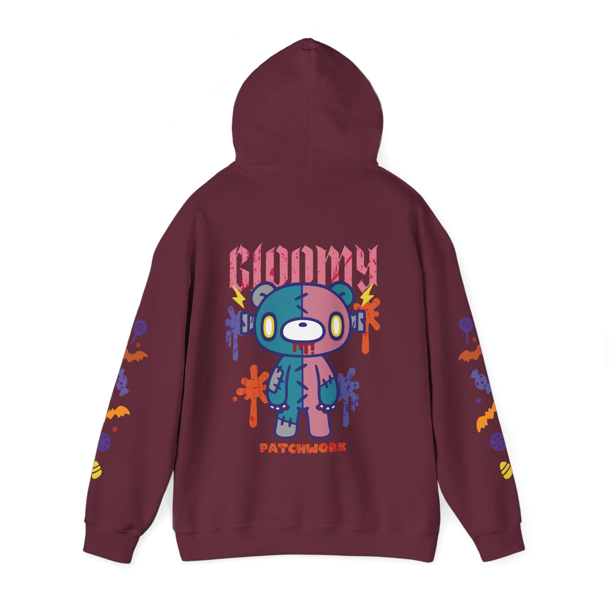 Halloween Patchwork Gloomy Bear Hoodie